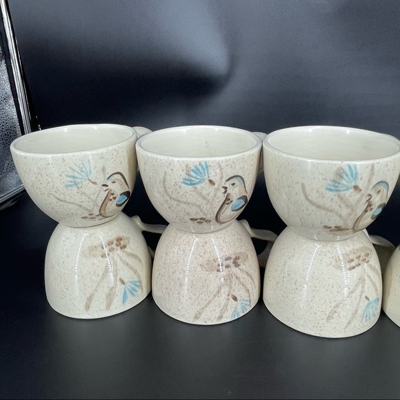 Bob White Red Wing Mid Century Tea/Coffee Cup With Bird Woodland Set of 10 - Picture 5 of 11
